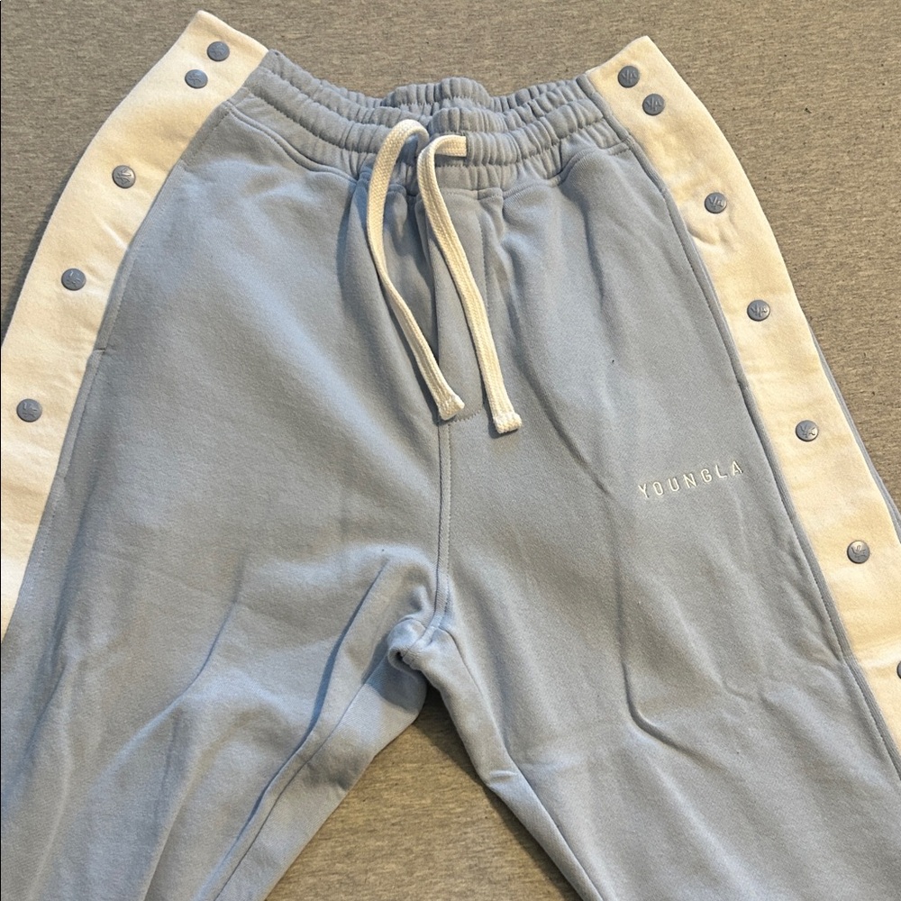 YoungLA Sky Blue Joggers with White Accents